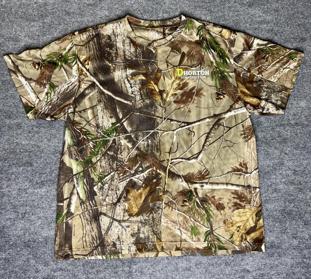 Royal D Horton Construction Shirt Mens Large Brown Camo Hunting Graphic Tee